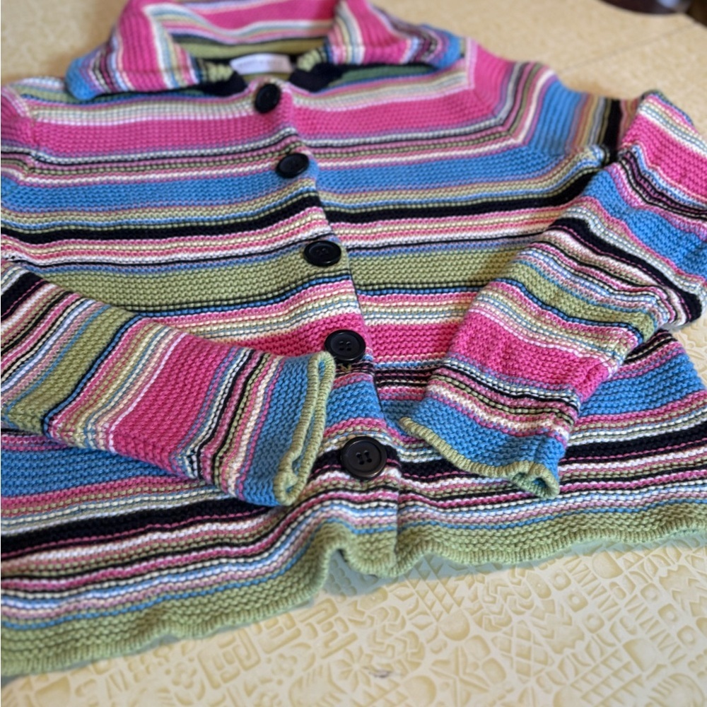 Vintage Liz Claiborne Multicolor Striped Cardigan - Picture 3 of 8